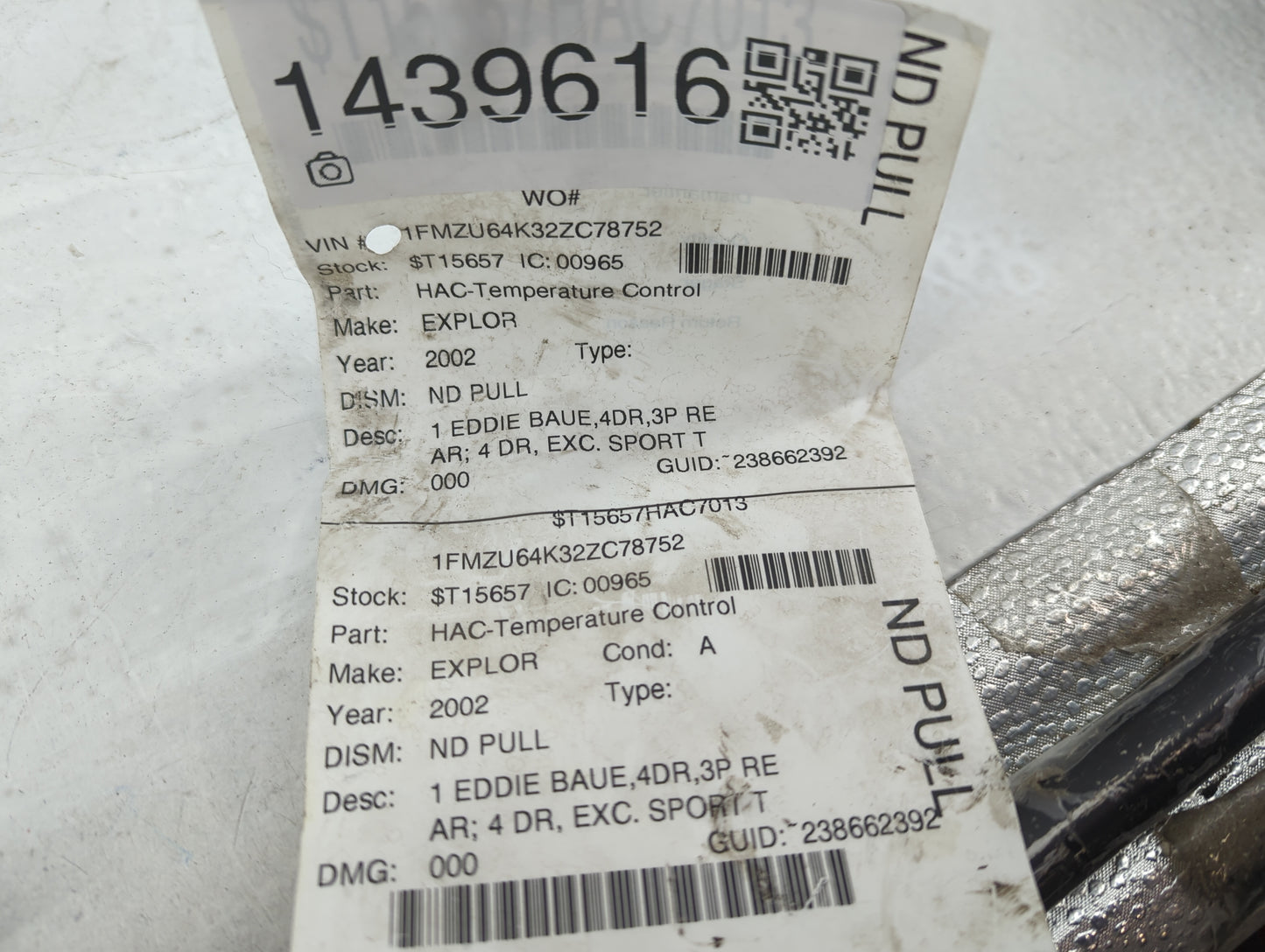 2002-2005 Ford Explorer Climate Control Module Temperature AC/Heater Replacement Fits Fits 2002 2003 2004 2005 OEM Used Auto