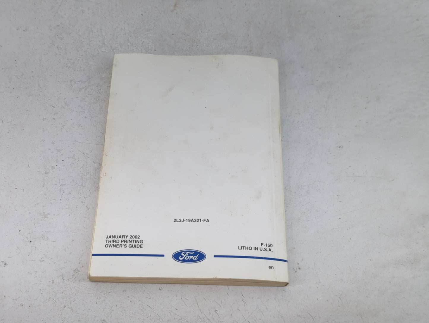 2002 Ford F-150 Owners Manual Book Guide P/N:2L3J-19A321-FA OEM Used Auto Parts - Oemusedautoparts1.com
