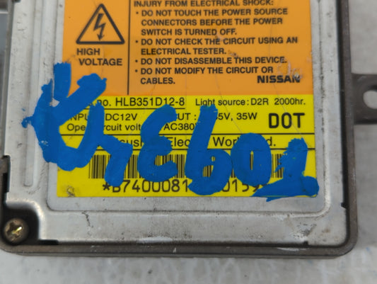 2002-2004 Infiniti I35 Headlight Ballast Head Light Silver Coast Metallic