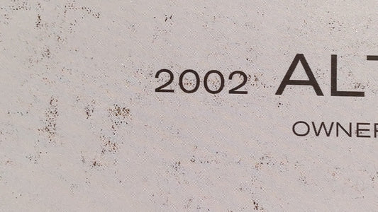 2002 Nissan Altima Owners Manual Book Guide OEM Used Auto Parts