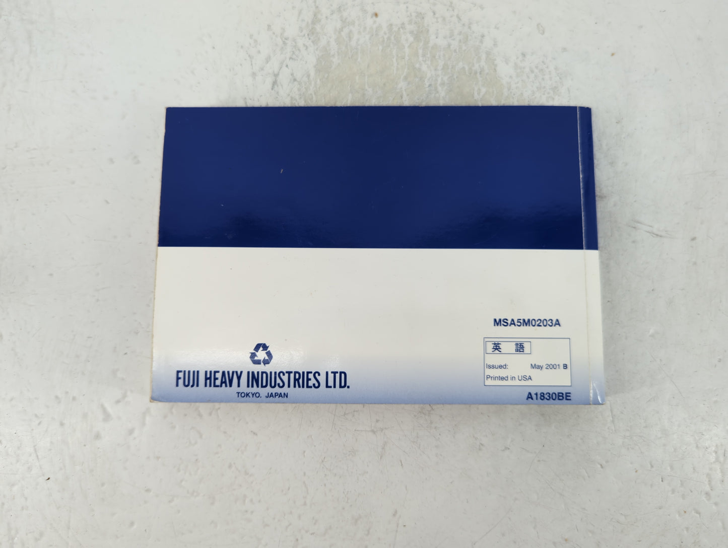 2002 Subaru Impreza Owners Manual Book Guide P/N:MSA5M0203A OEM Used Auto Parts - Oemusedautoparts1.com