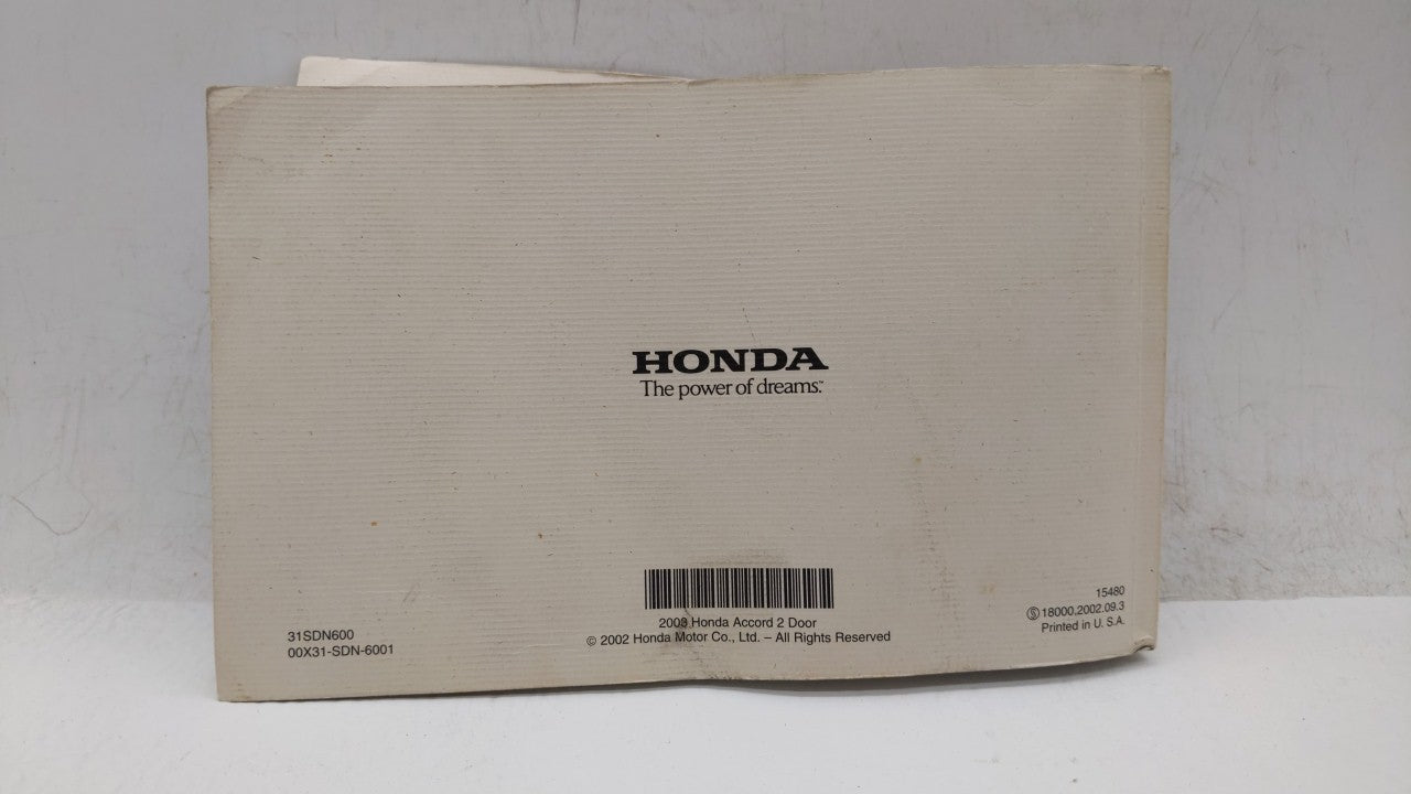 2003 Honda Accord Owners Manual Book Guide OEM Used Auto Parts - Oemusedautoparts1.com