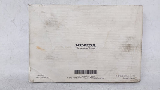 2003 Honda Civic Owners Manual Book Guide OEM Used Auto Parts