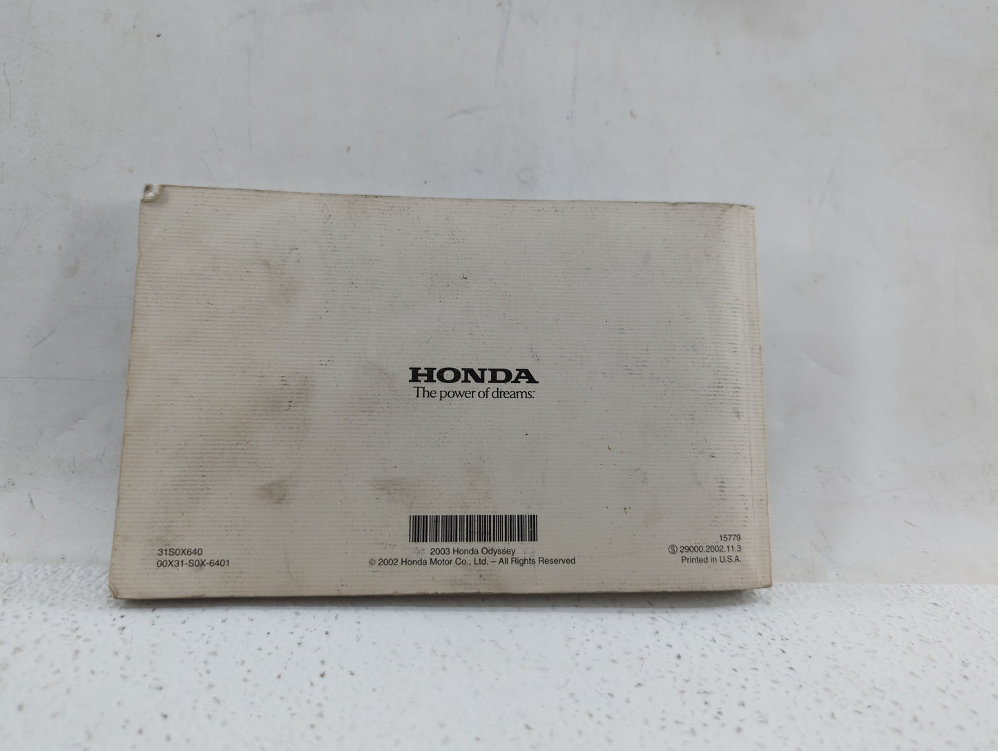 2003 Honda Odyssey Owners Manual Book Guide OEM Used Auto Parts - Oemusedautoparts1.com