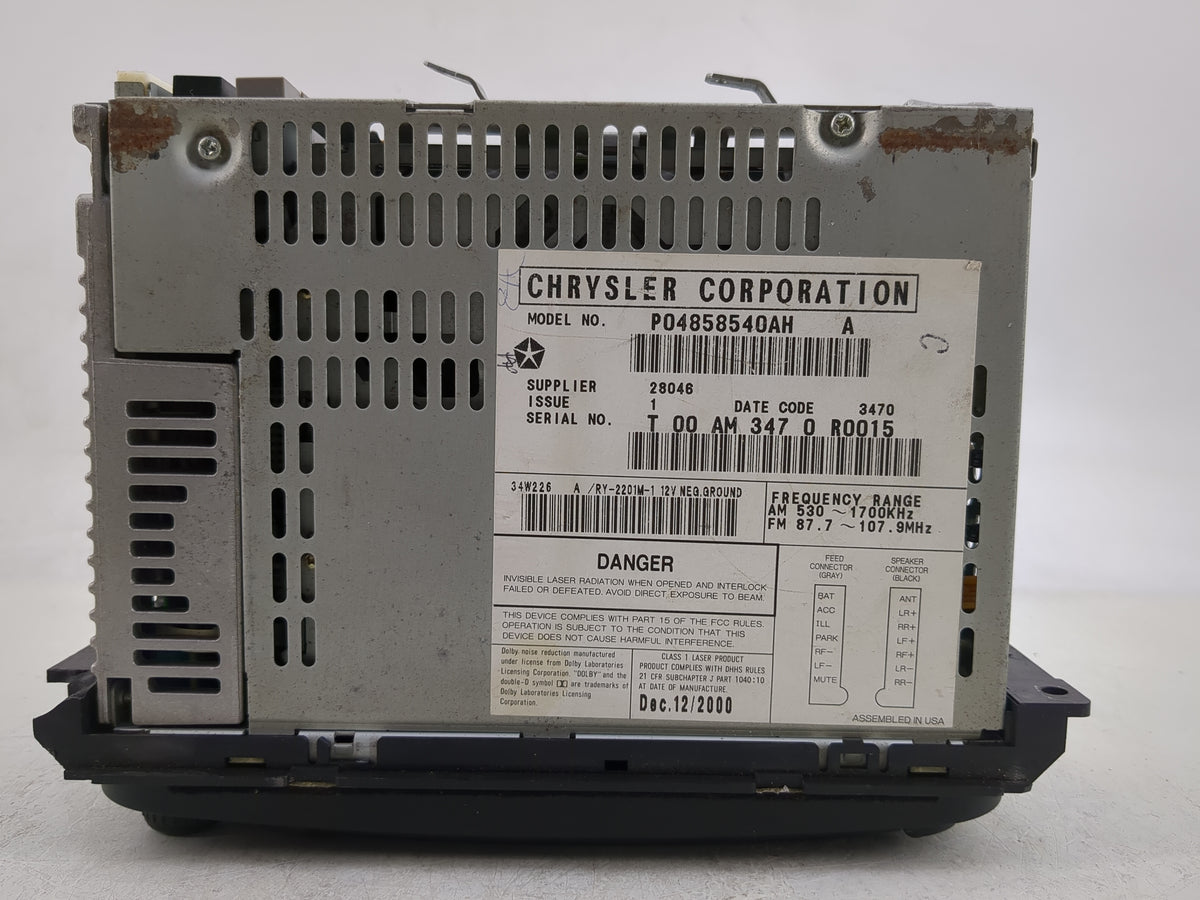 2002-2007 Jeep Liberty Radio AM FM Cd Player Receiver Replacement P/N:P04858540AH Fits Fits 2002 2003 2004 2005 2006 2007 OE