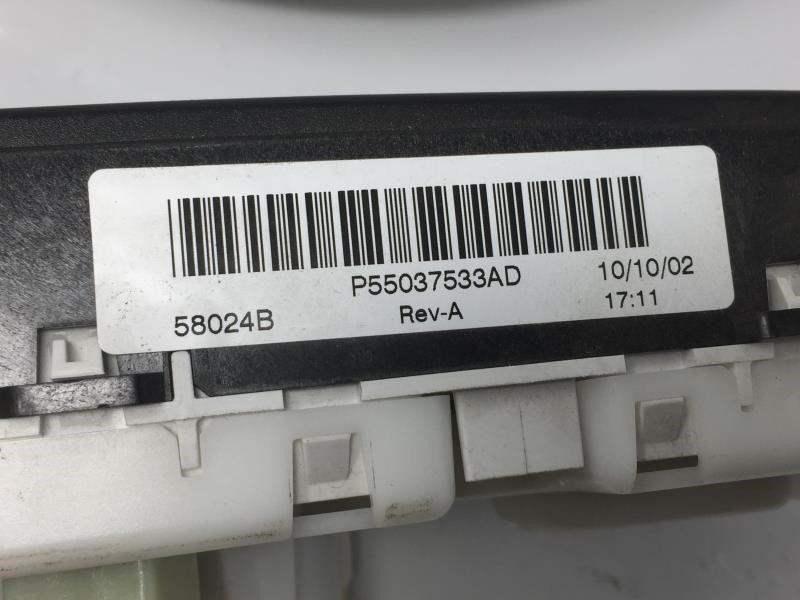 2003 Jeep Liberty Climate Control Module Temperature AC/Heater Replacement P/N:P55037533AD Fits Fits 2002 OEM Used Auto Part