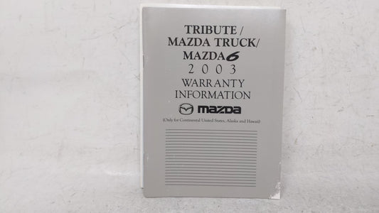 2003 Mazda 6 Owners Manual Book Guide OEM Used Auto Parts