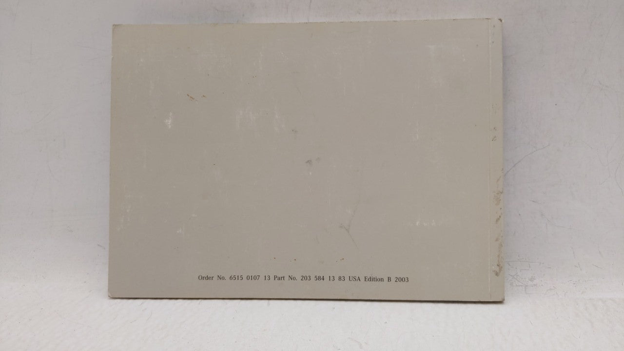 2003 Mercedes-Benz C300 Owners Manual Book Guide OEM Used Auto Parts - Oemusedautoparts1.com