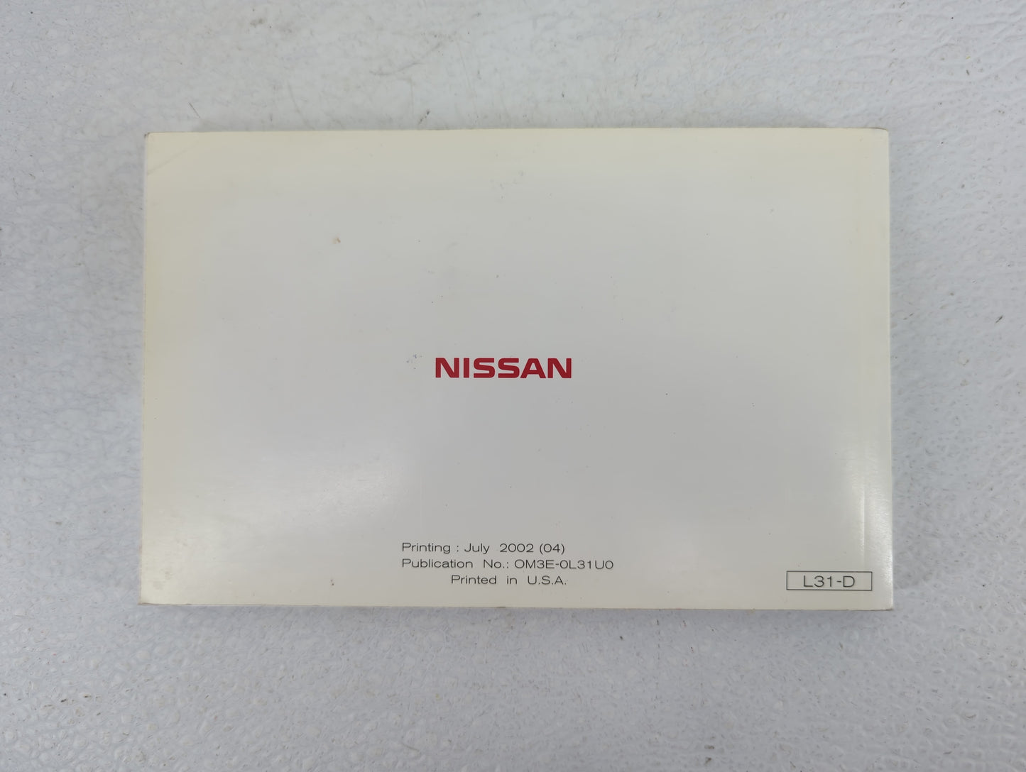 2003 Nissan Altima Owners Manual Book Guide OEM Used Auto Parts - Oemusedautoparts1.com