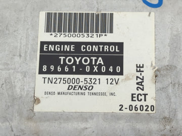 2003 Toyota Camry PCM Engine Control Computer ECU ECM PCU OEM P/N:TN275000-5321 89661-0X040 Fits OEM Used Auto Parts