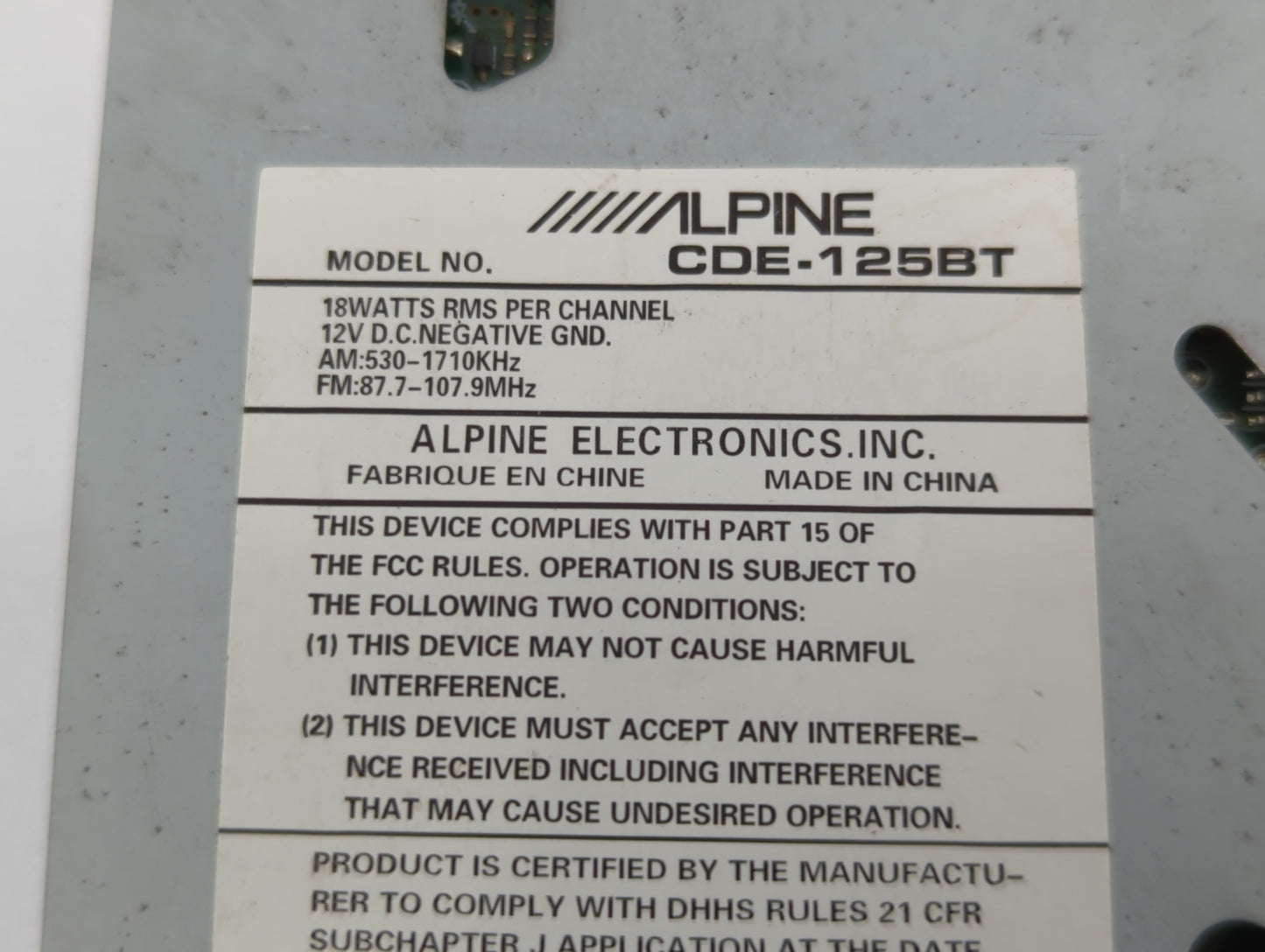 2003 Toyota Camry Radio AM FM Cd Player Receiver Replacement P/N:CDE-125BT Fits OEM Used Auto Parts - Oemusedautoparts1.com