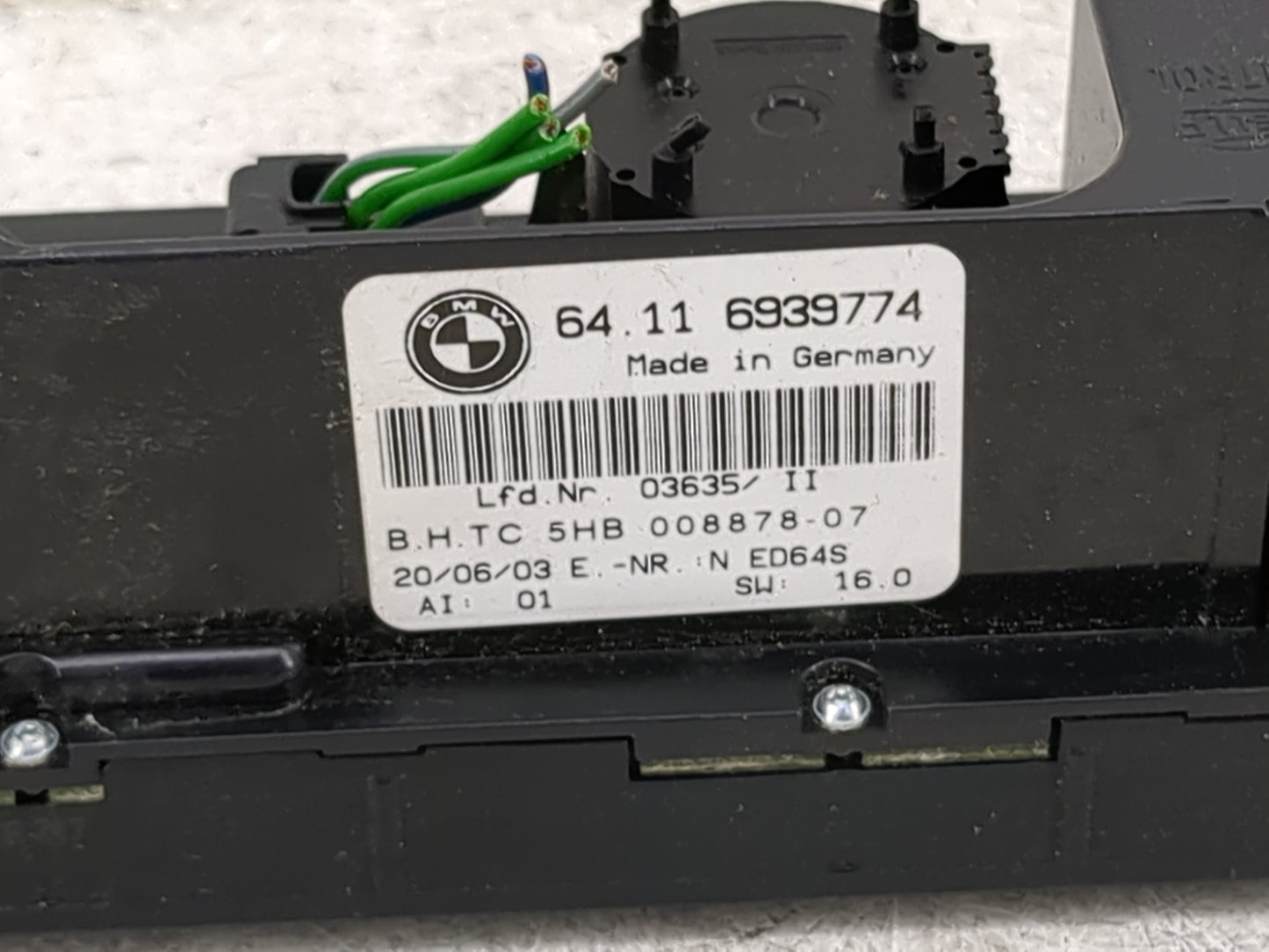 2001-2006 Bmw 330i Climate Control Module Temperature AC/Heater Replacement P/N:6939774 Fits OEM Used Auto Parts - Oemusedau