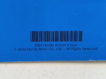 2004 Honda Accord Owners Manual Book Guide OEM Used Auto Parts