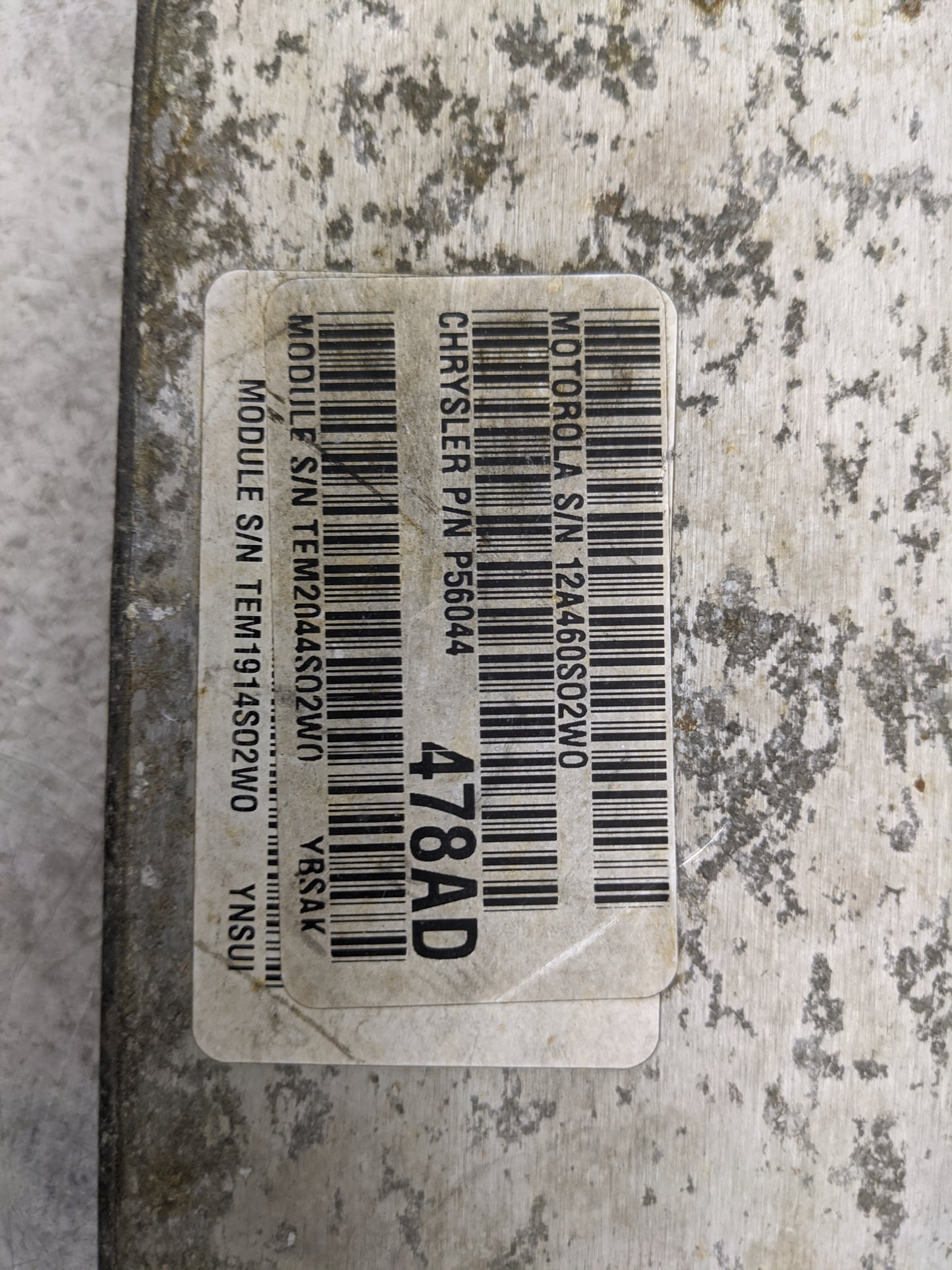 2004 Jeep Wrangler PCM Engine Control Computer ECU ECM PCU OEM P/N:P56044 12A460S02W0, TEM2044S02W0, TEM1914S02W0, 478AD Fit