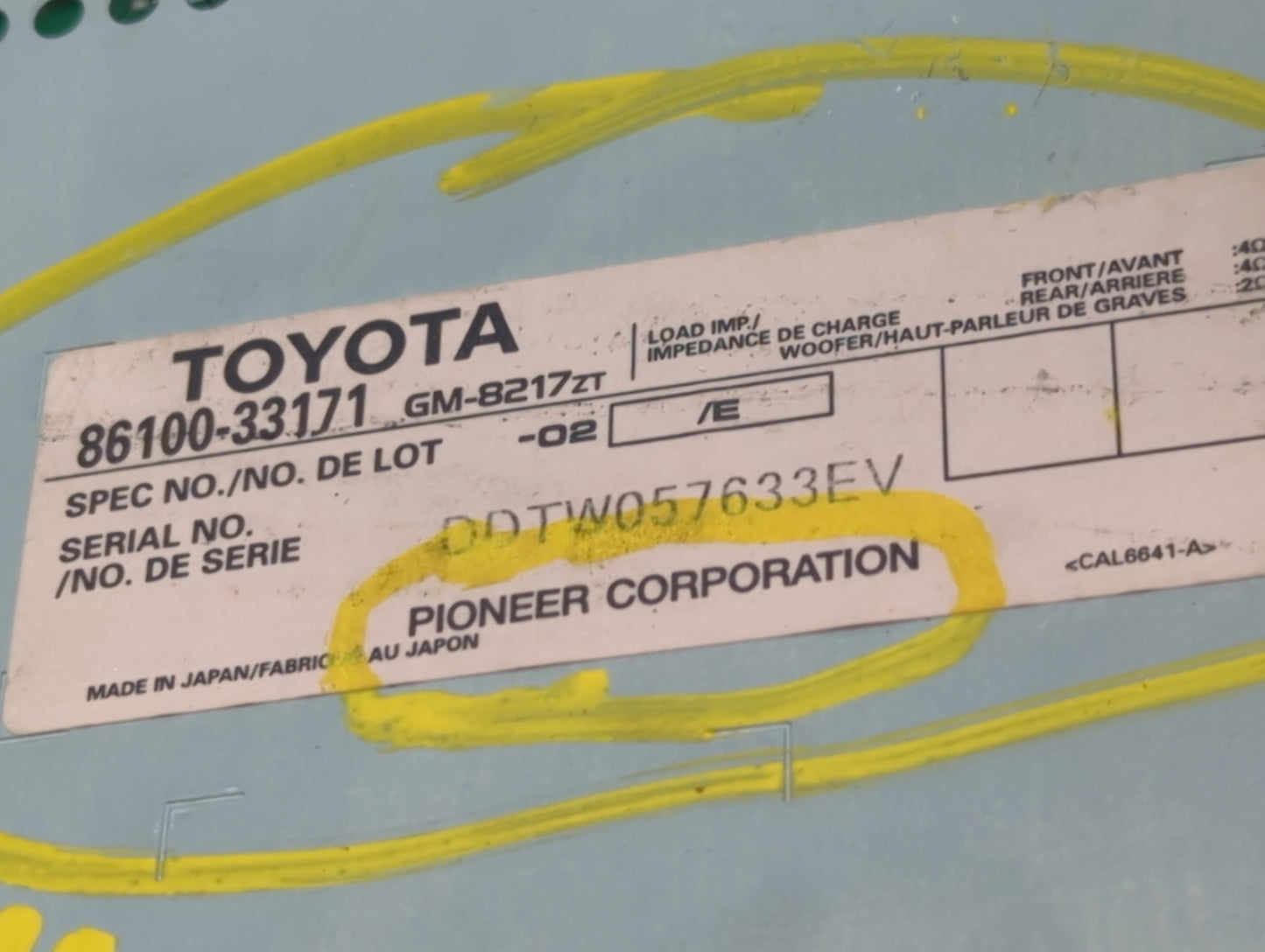 2004-2006 Lexus Es330 Radio Speaker Amplifier 86100-33171|gm-8217zt - Oemusedautoparts1.com