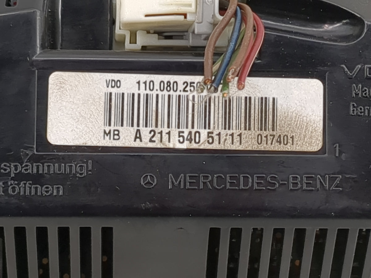 2004 Mercedes-Benz E-Class Instrument Cluster Speedometer Gauges P/N:A2115405111 110.080.256 Miles:94K Fits Fits 2005 OEM Us