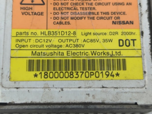 2004 Nissan Altima Headlight Ballast Head Light