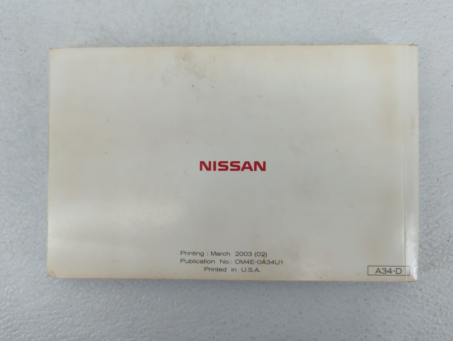 2004 Nissan Maxima Owners Manual Book Guide P/N:0M4E-0A34U1 OEM Used Auto Parts - Oemusedautoparts1.com