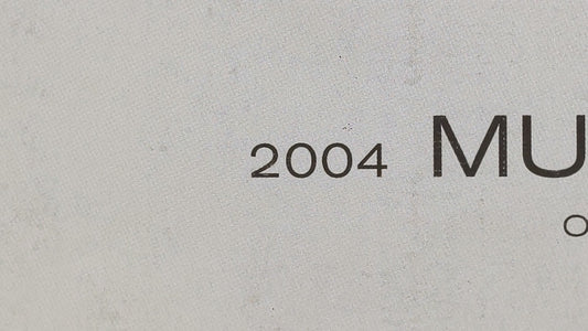 2004 Nissan Murano Owners Manual Book Guide OEM Used Auto Parts