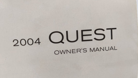 2004 Nissan Quest Owners Manual Book Guide OEM Used Auto Parts