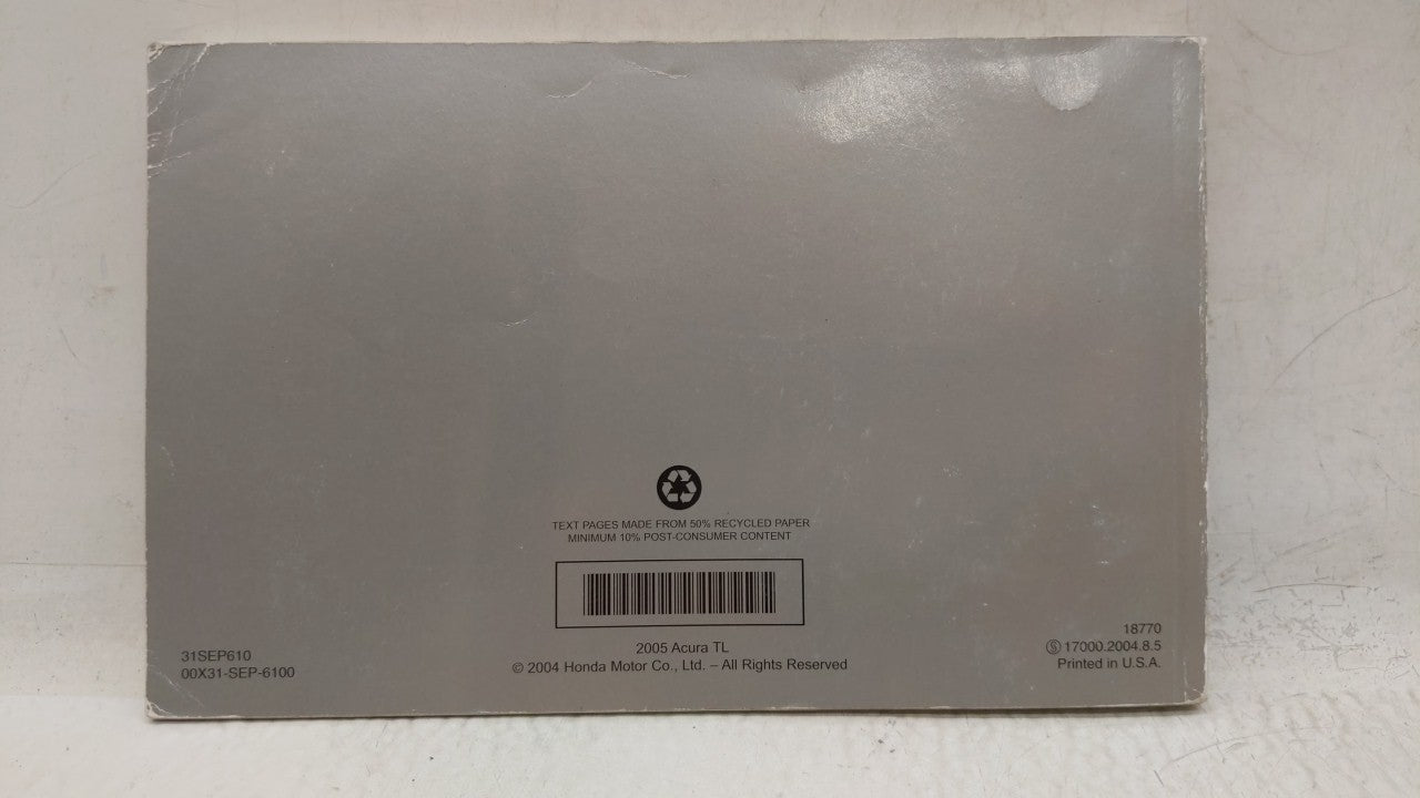 2005 Acura Tl Owners Manual Book Guide OEM Used Auto Parts - Oemusedautoparts1.com