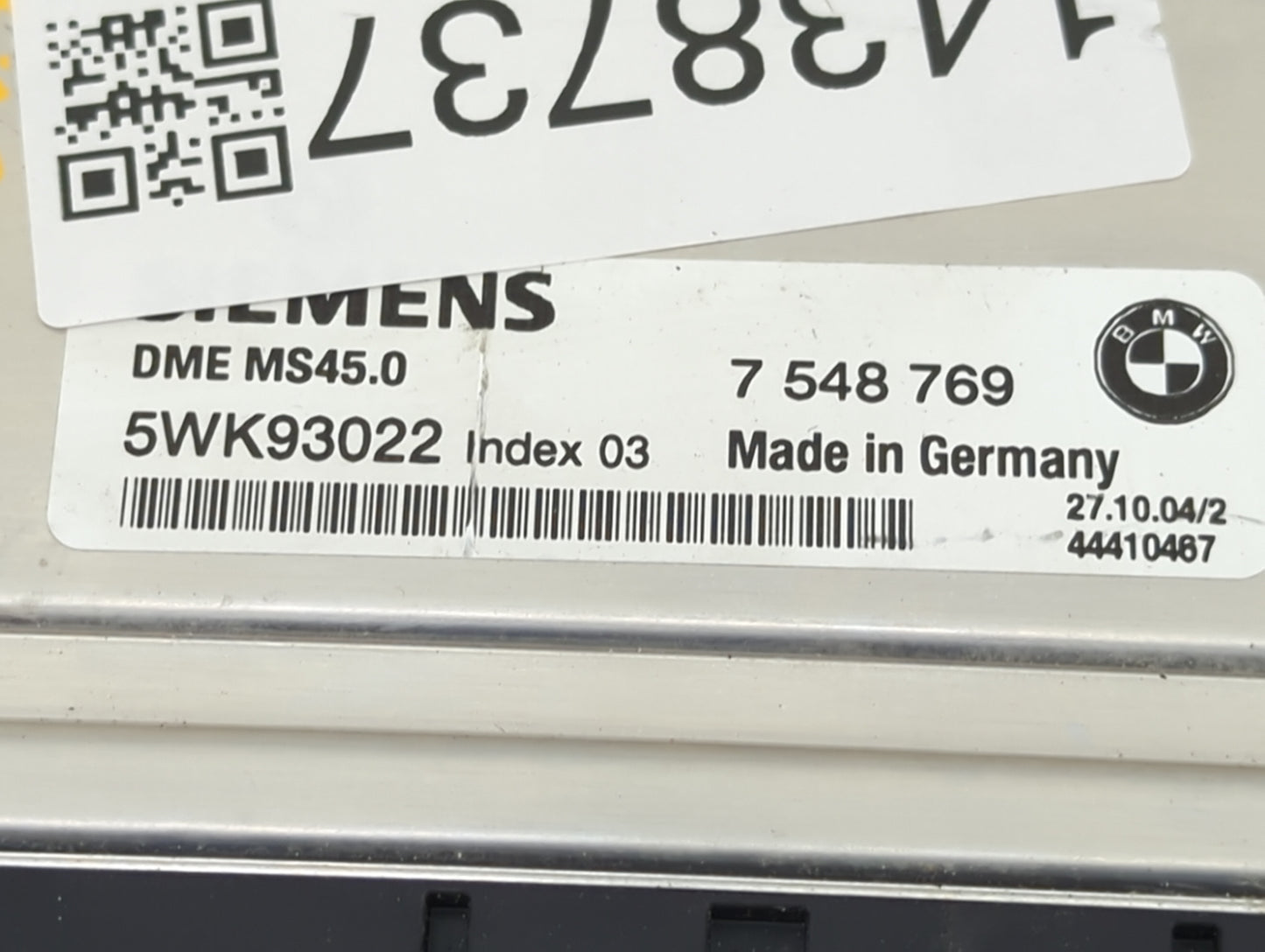 2003-2005 Bmw Z4 PCM Engine Control Computer ECU ECM PCU OEM P/N:7548769 5WK93022 Fits Fits 2003 2004 2005 OEM Used Auto Par