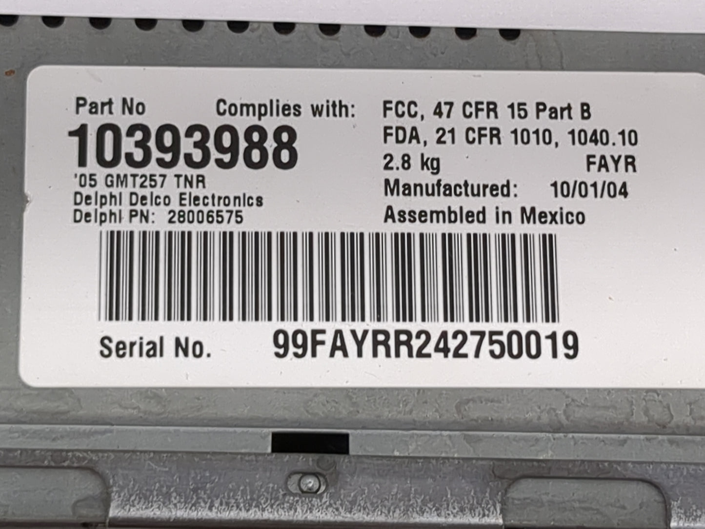 2005 Buick Rendezvous Radio AM FM Cd Player Receiver Replacement P/N:10393988 28006575 Fits OEM Used Auto Parts - Oemusedaut