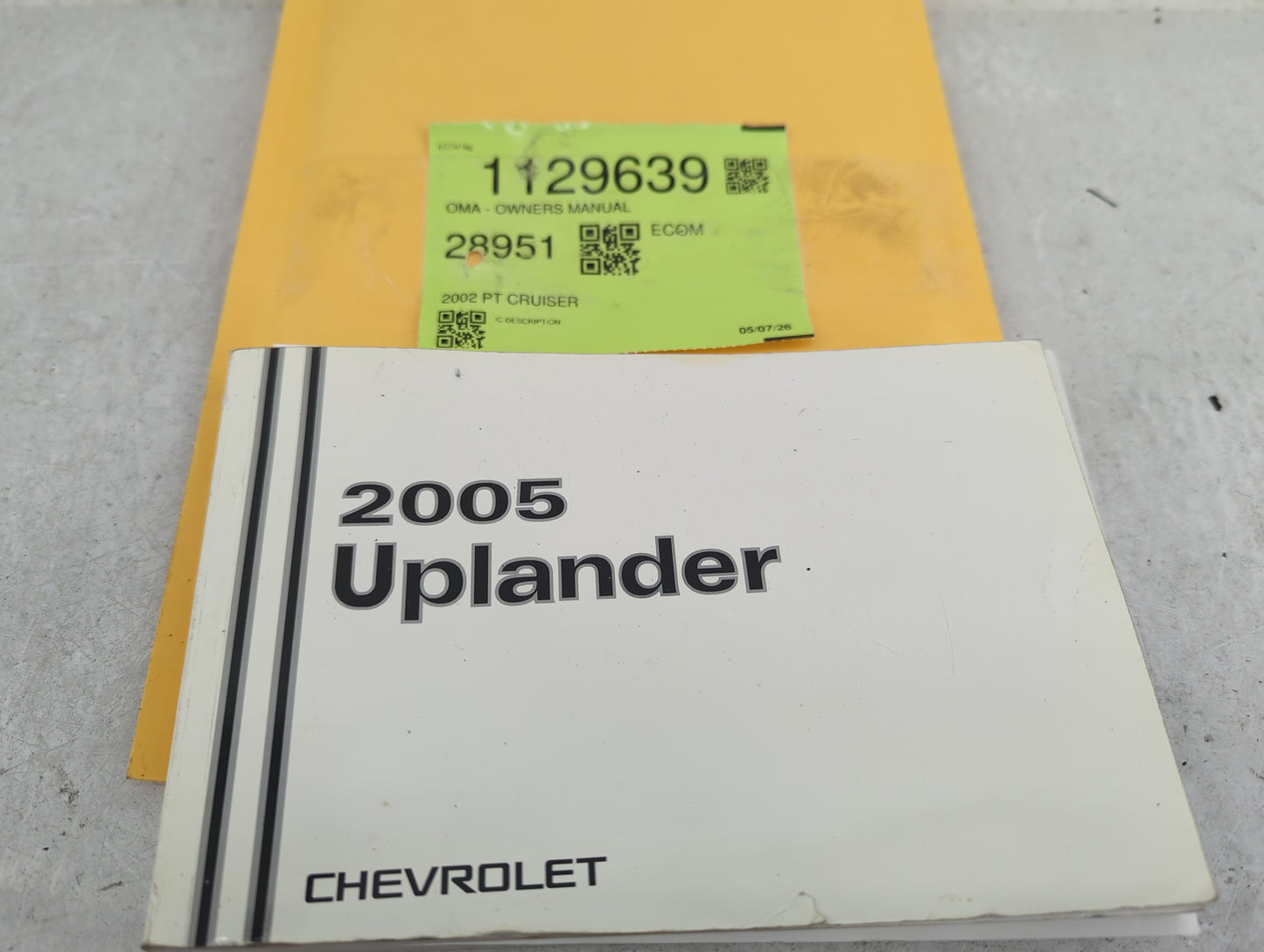 2005 Chevrolet Uplander Owners Manual Book Guide OEM Used Auto Parts - Oemusedautoparts1.com