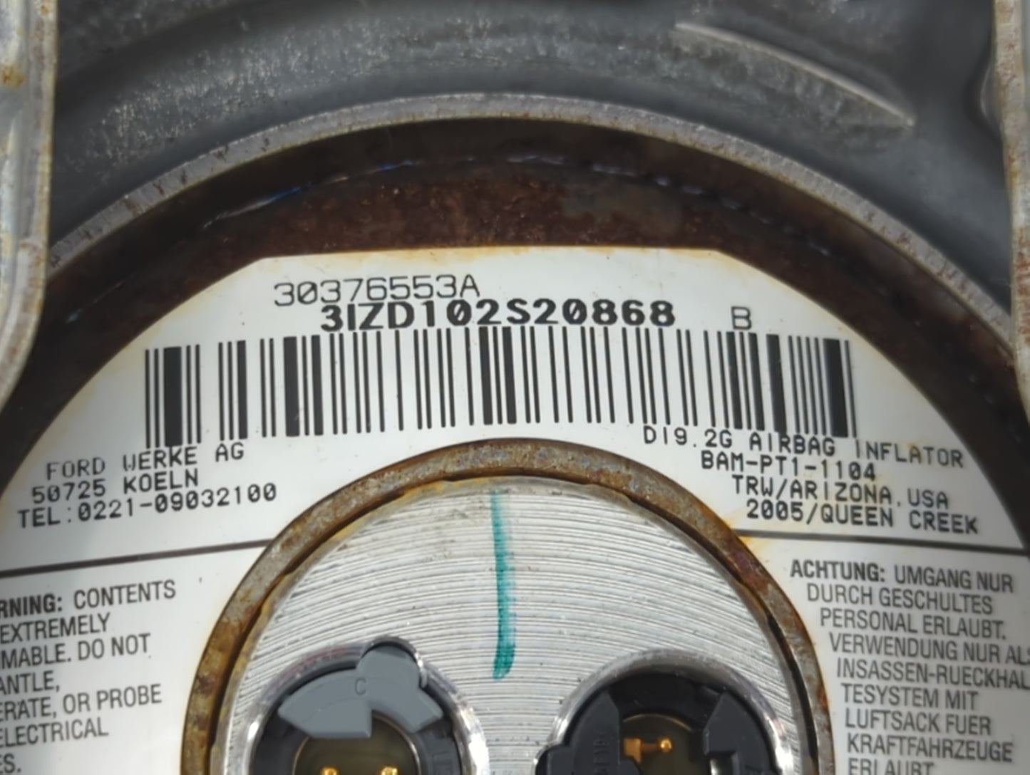 2004-2008 Ford F-150 Air Bag Driver Left Steering Wheel Mounted - Oemusedautoparts1.com