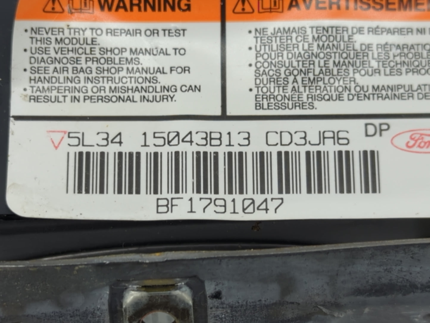Ford Ford F150 Pickup Air Bag Driver Left Steering Wheel Mounted - Oemusedautoparts1.com