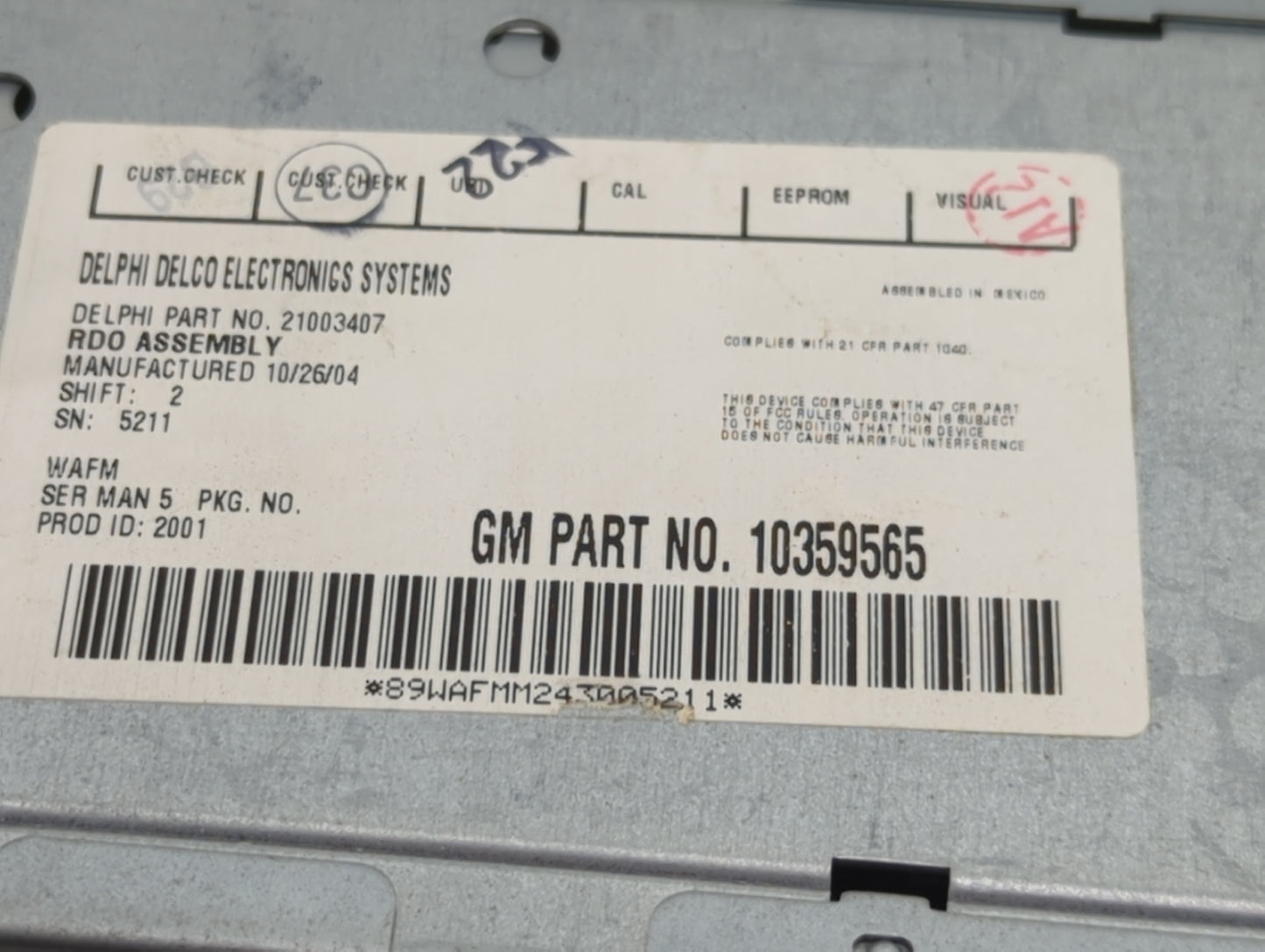 2005-2006 Gmc Envoy Radio AM FM Cd Player Receiver Replacement P/N:21003407 10359565 Fits Fits 2005 2006 2007 OEM Used Auto