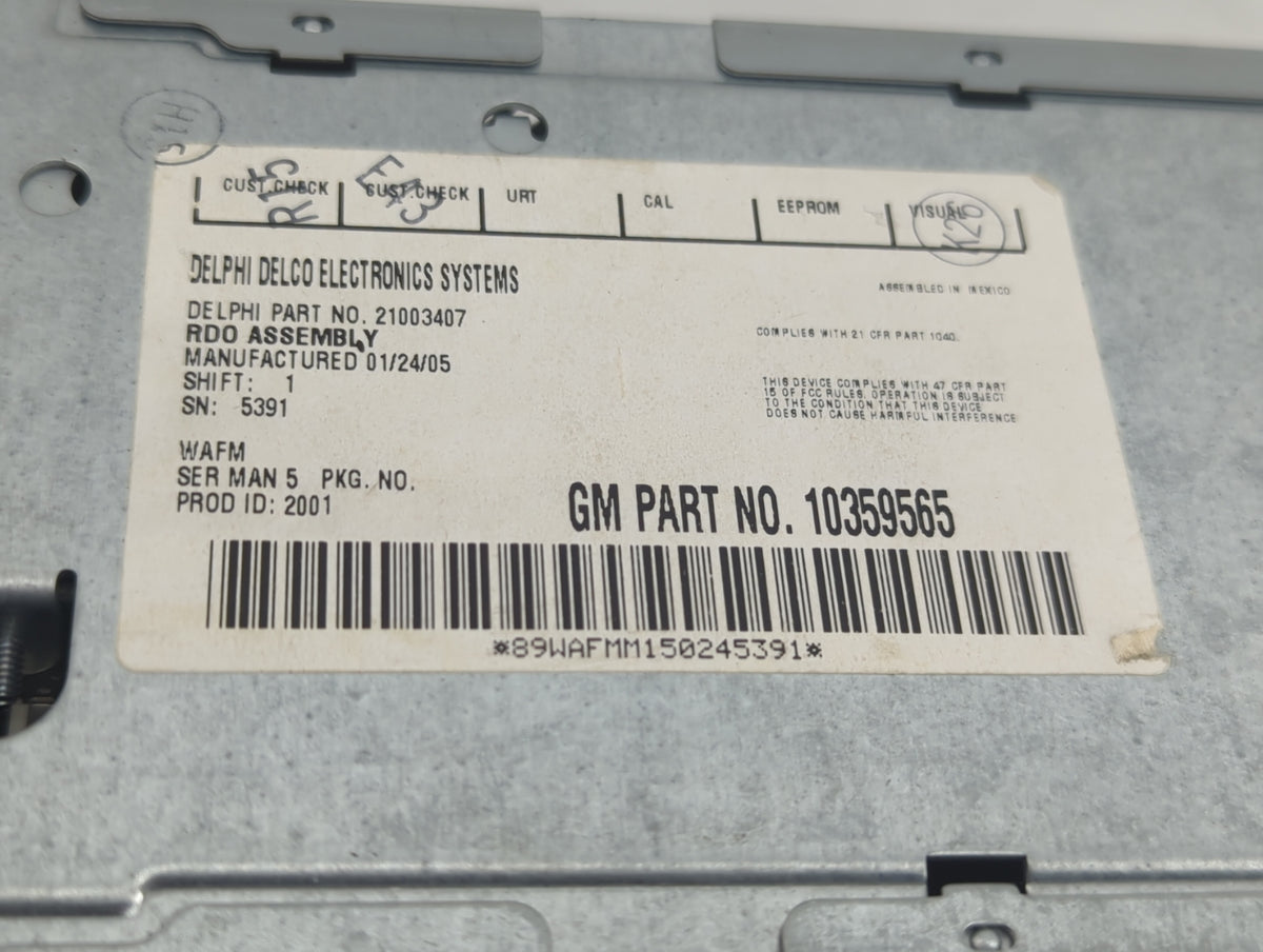 2002-2005 Gmc Envoy Radio AM FM Cd Player Receiver Replacement P/N:10359565 21003407 Fits Fits 2002 2003 2004 2005 OEM Used