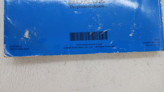 2005 Honda Accord Owners Manual Book Guide OEM Used Auto Parts