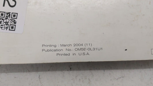 2005 Nissan Altima Owners Manual Book Guide OEM Used Auto Parts