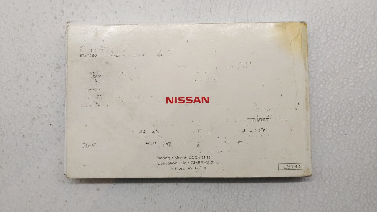2005 Nissan Altima Owners Manual Book Guide P/N:OM5E-0L31U1 OEM Used Auto Parts - Oemusedautoparts1.com