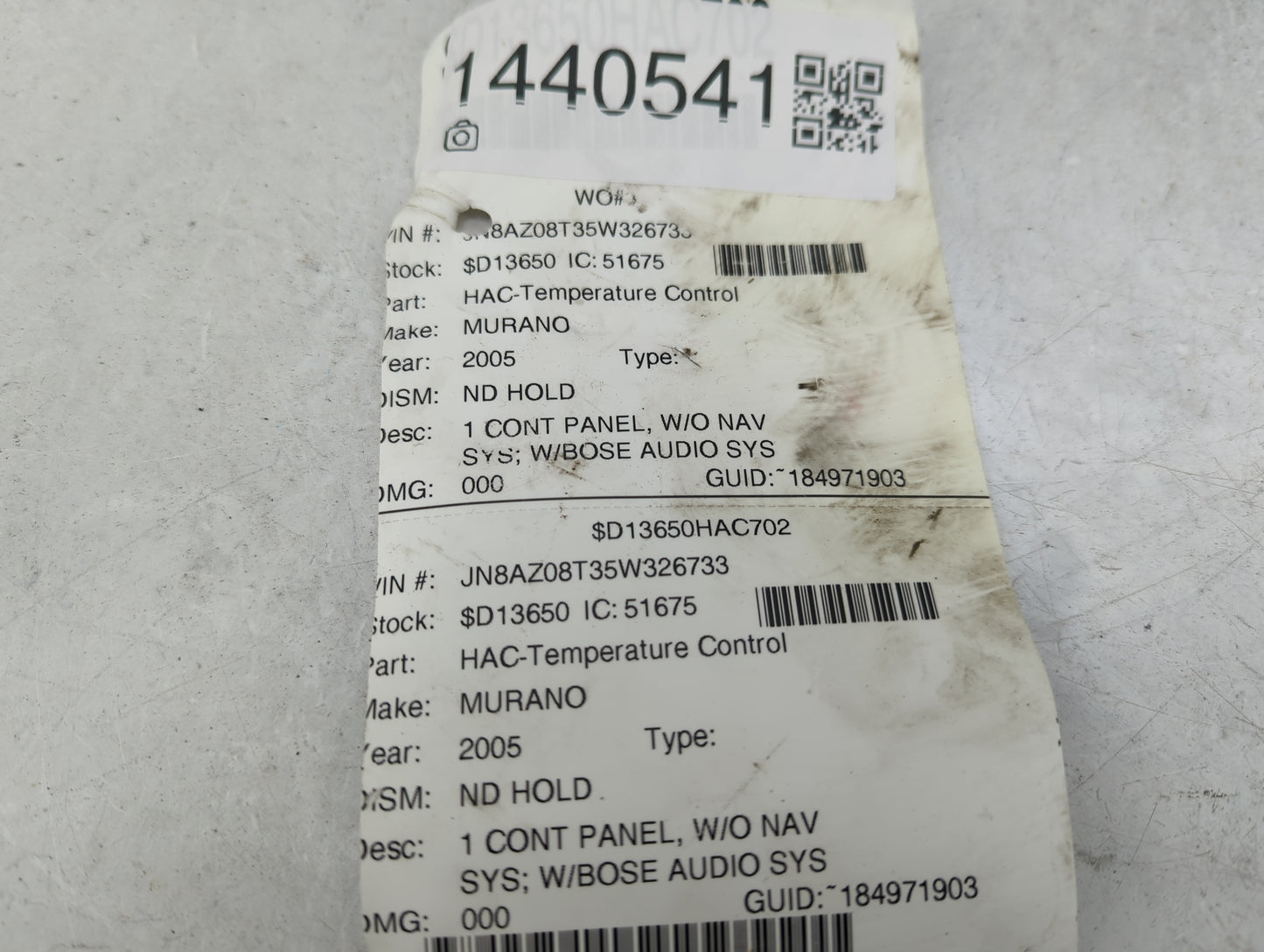 2005 Nissan Murano Climate Control Module Temperature AC/Heater Replacement P/N:28395 C880 Fits OEM Used Auto Parts - Oemuse