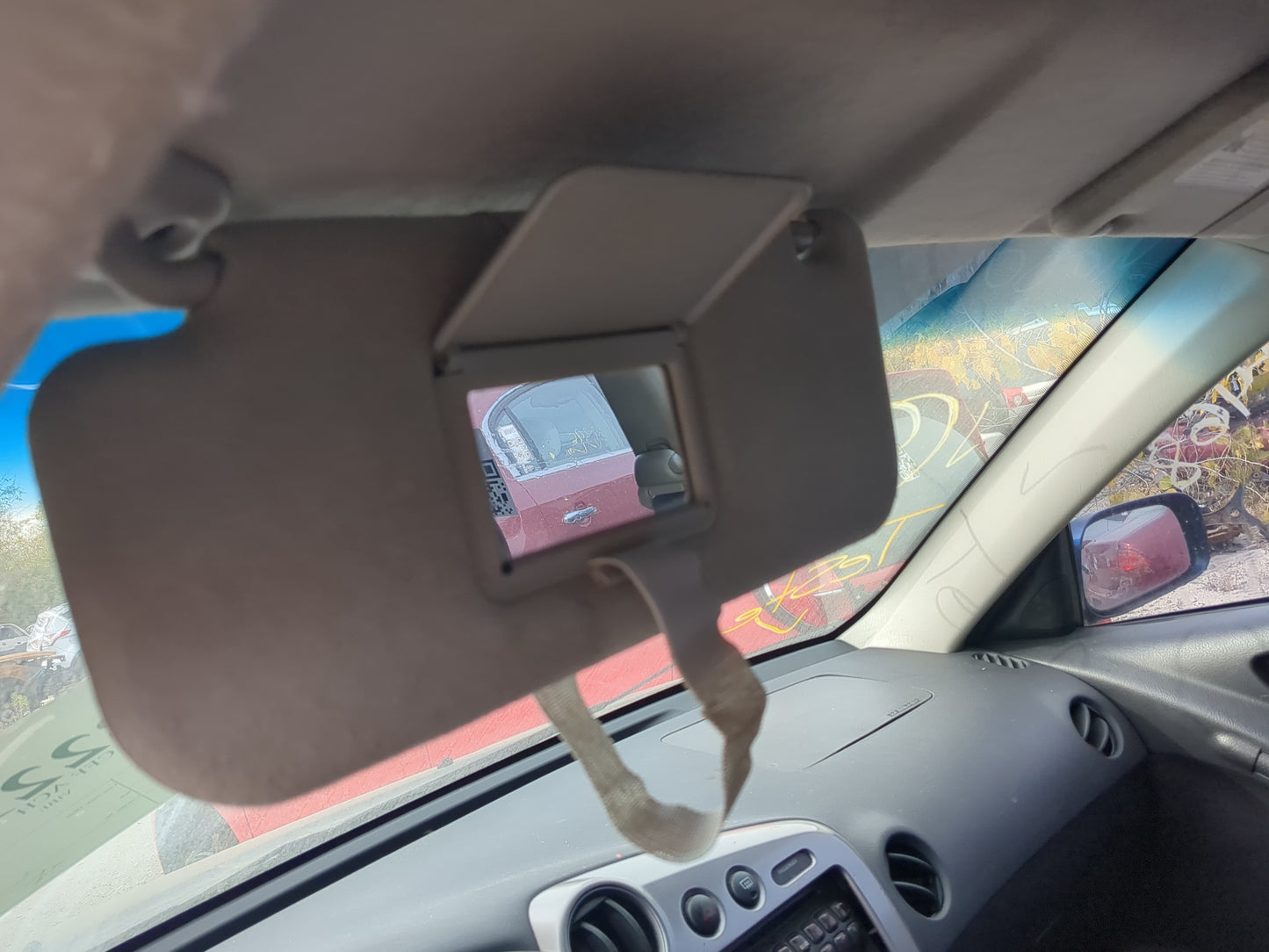 2005-2008 Pontiac Vibe Sun Visor Shade Replacement Driver Left Mirror Fits Fits 2005 2006 2007 2008 OEM Used Auto Parts - Oe