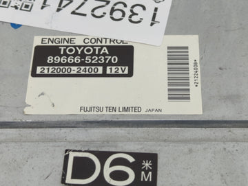 2005 Scion Xb PCM Engine Control Computer ECU ECM PCU OEM P/N:212000-2400 89666-52370 Fits OEM Used Auto Parts