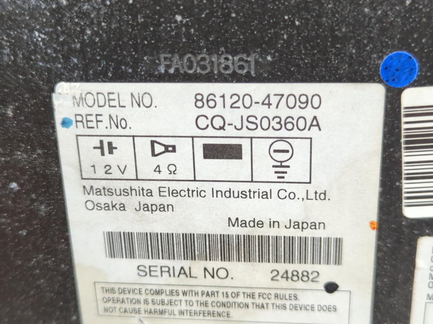 2004-2006 Toyota Prius Radio AM FM Cd Player Receiver Replacement P/N:86120-47090 Fits Fits 2004 2005 2006 OEM Used Auto Par