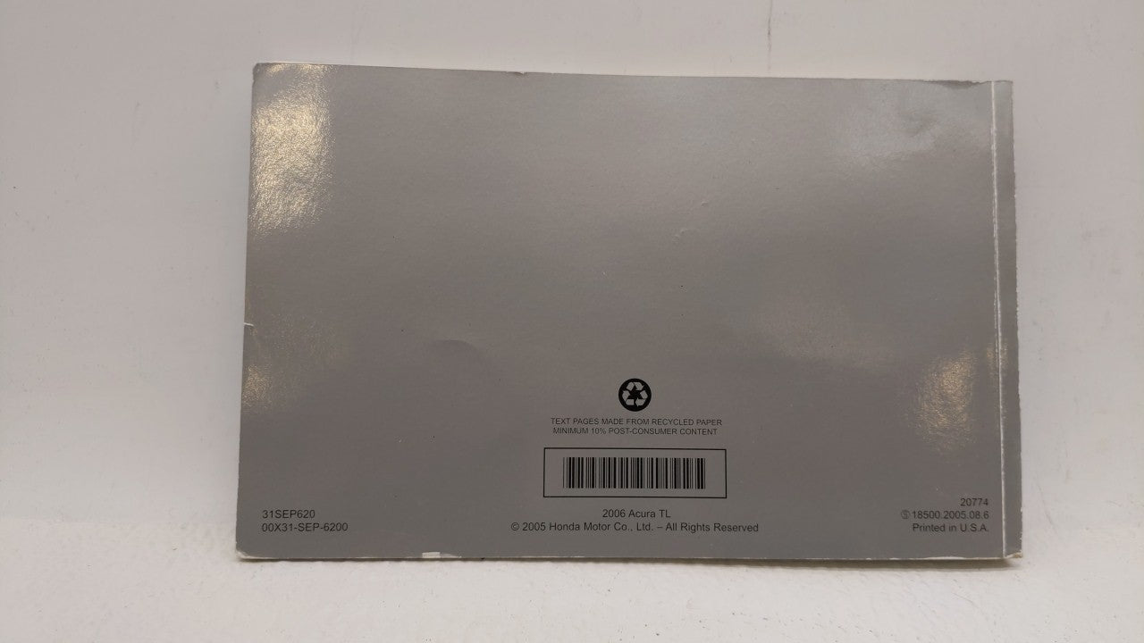 2006 Acura Tl Owners Manual Book Guide OEM Used Auto Parts - Oemusedautoparts1.com