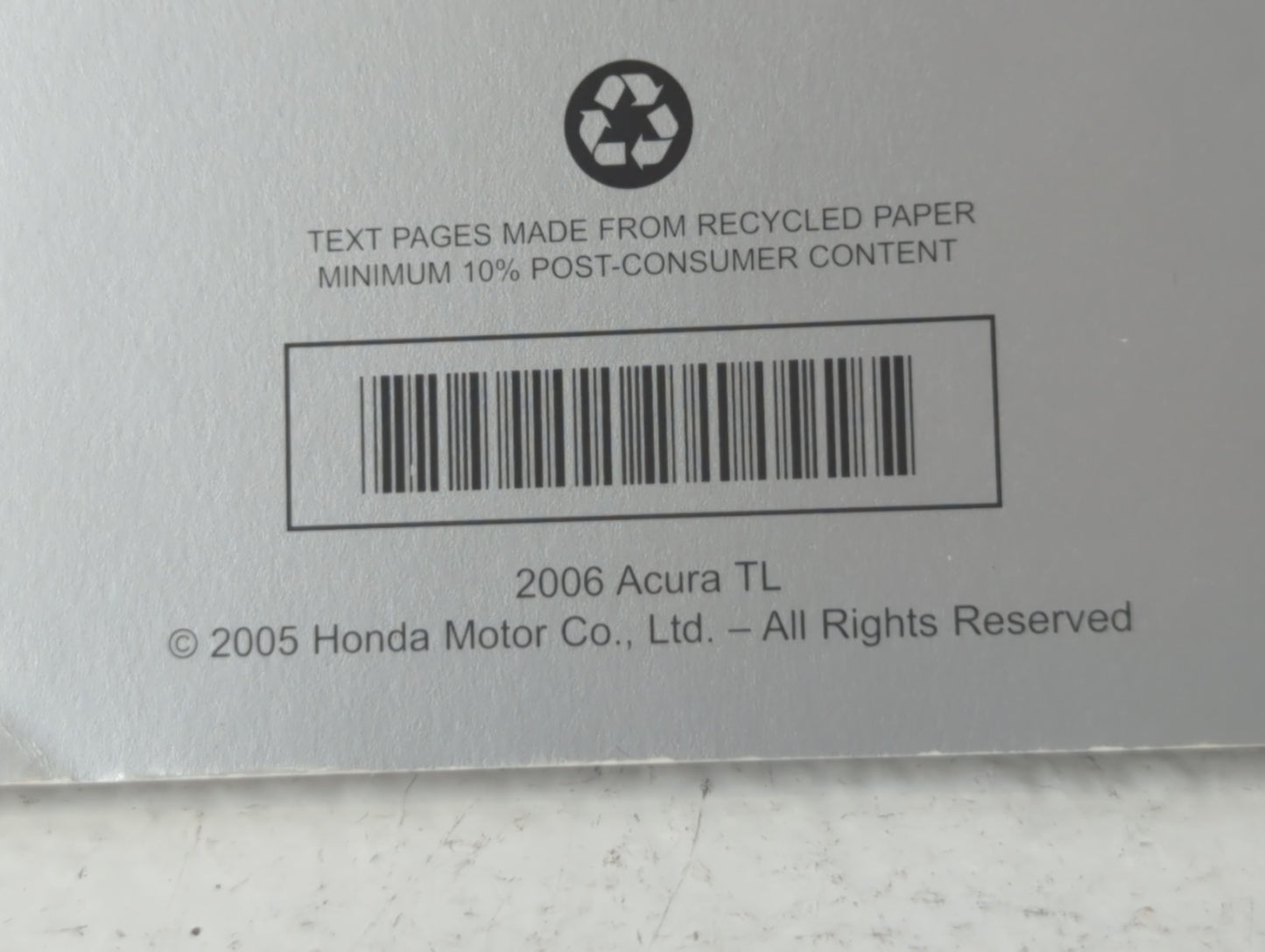 2006 Acura Tl Owners Manual Book Guide P/N:00X31-SEP-6201 OEM Used Auto Parts - Oemusedautoparts1.com