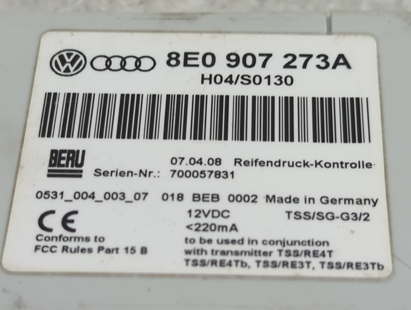 2003-2009 Audi A4 Suspension Control Module 8e0907273a - Oemusedautoparts1.com