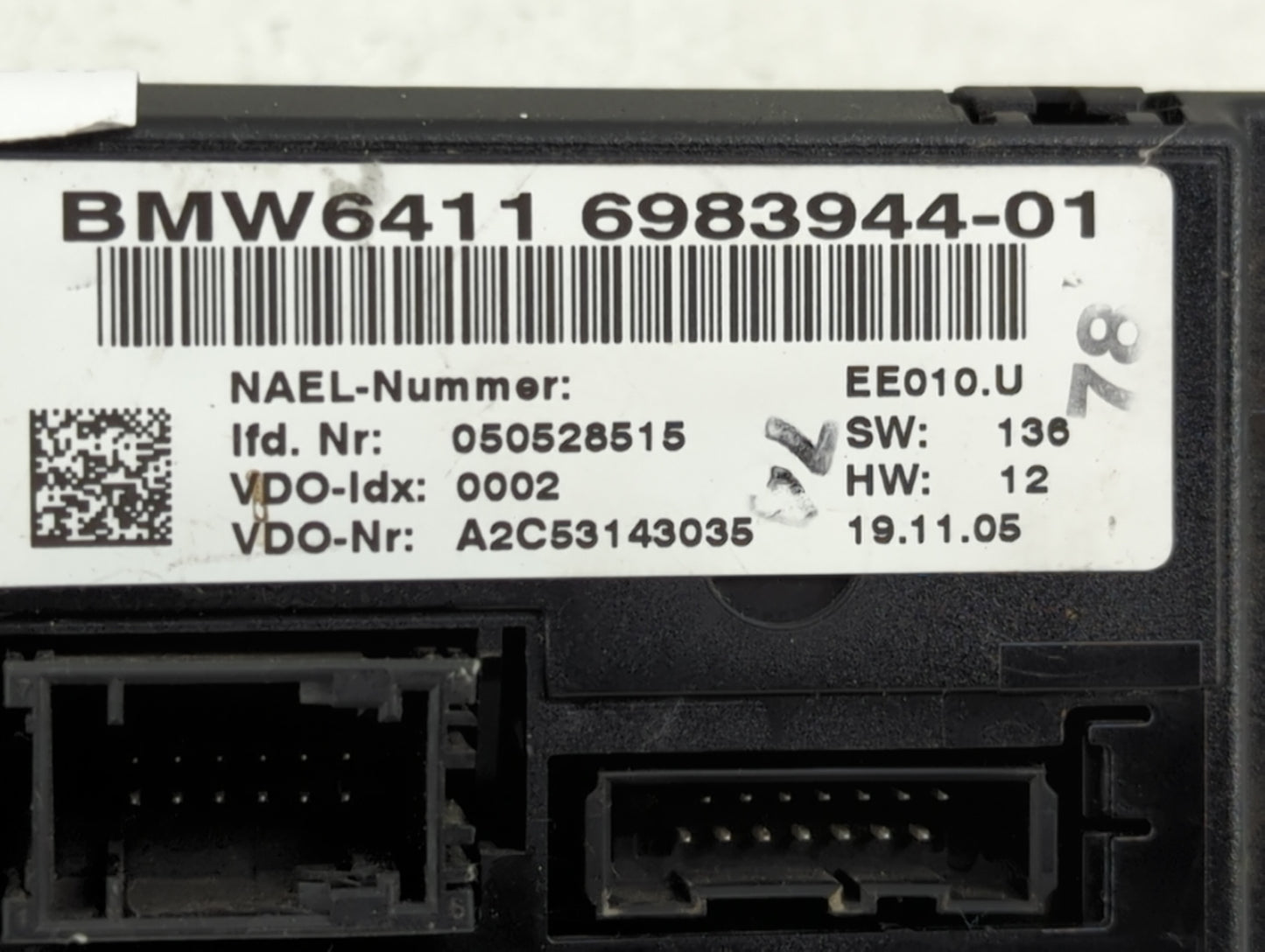 2006 Bmw 325i Climate Control Module Temperature AC/Heater Replacement P/N:6983944-01 A2C53143035 Fits OEM Used Auto Parts -