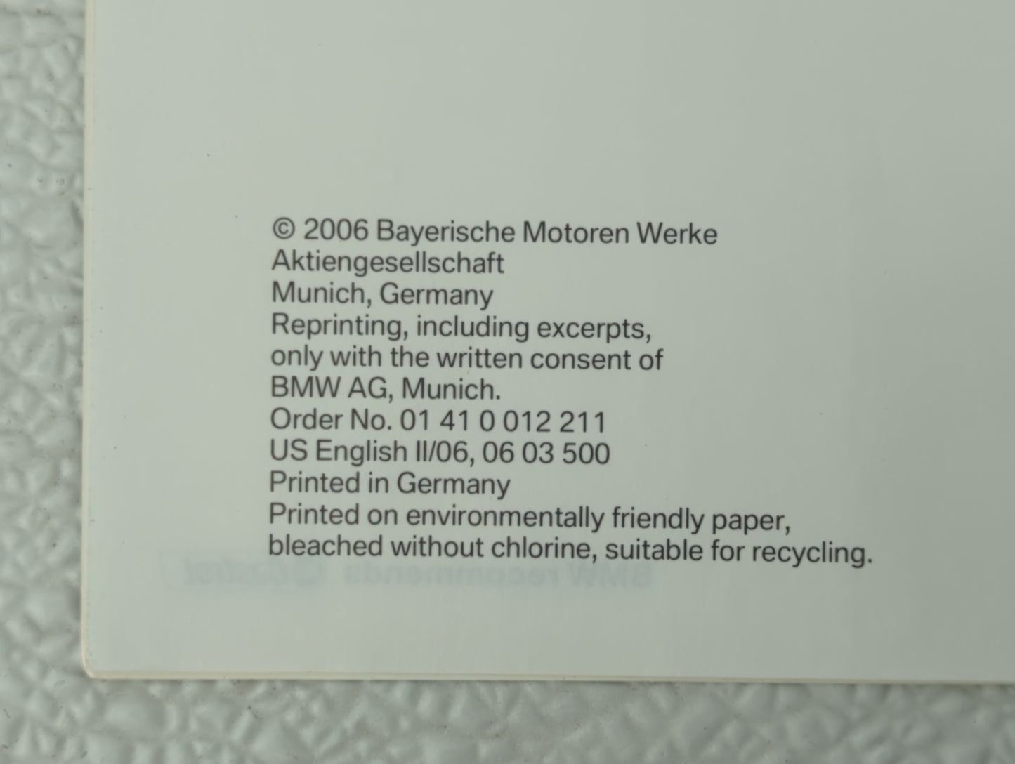 2006 Bmw 525i Owners Manual Book Guide OEM Used Auto Parts - Oemusedautoparts1.com