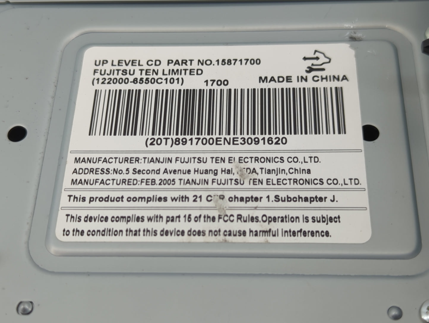 2006 Buick Lucerne Radio AM FM Cd Player Receiver Replacement Fits OEM Used Auto Parts - Oemusedautoparts1.com