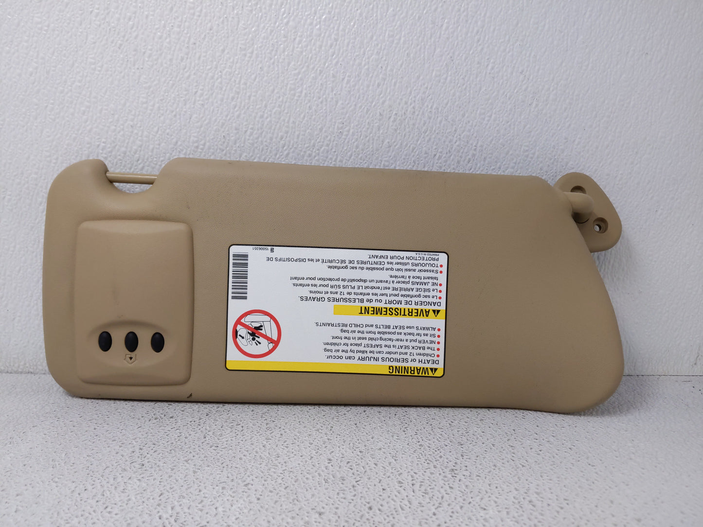 2004-2009 Cadillac Srx Sun Visor Shade Replacement Driver Left Mirror Fits Fits 2004 2005 2006 2007 2008 2009 OEM Used Auto