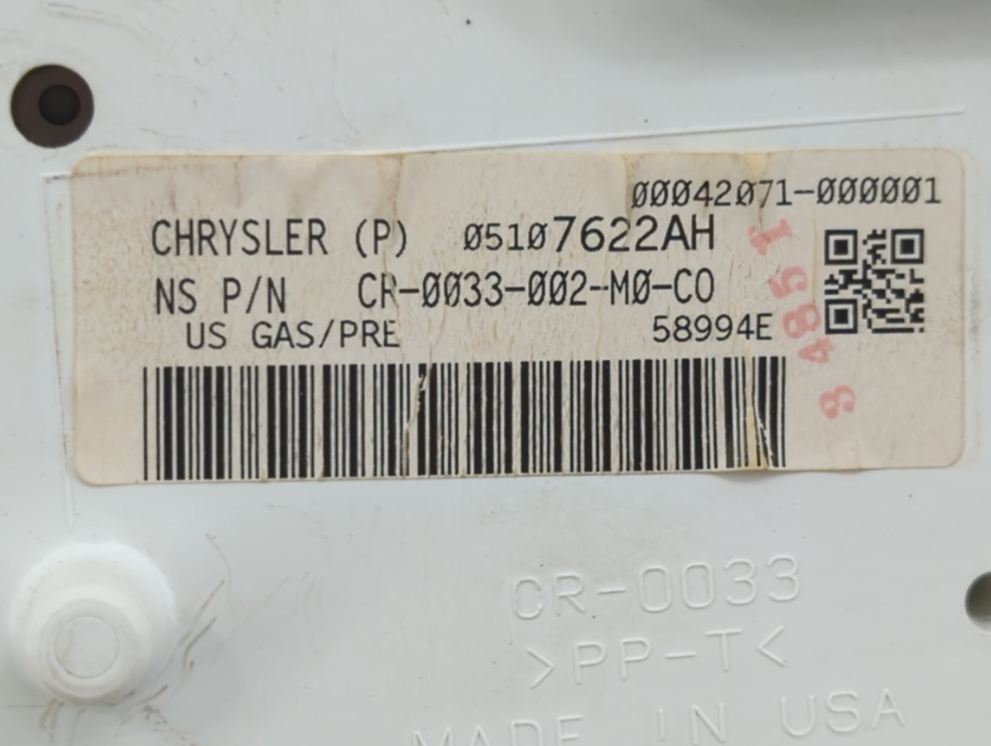 2006-2008 Chrysler Pt Cruiser Instrument Cluster Speedometer Gauges P/N:05107622AH CR-0033-002-M0-C0 Miles: Fits OEM Used Au