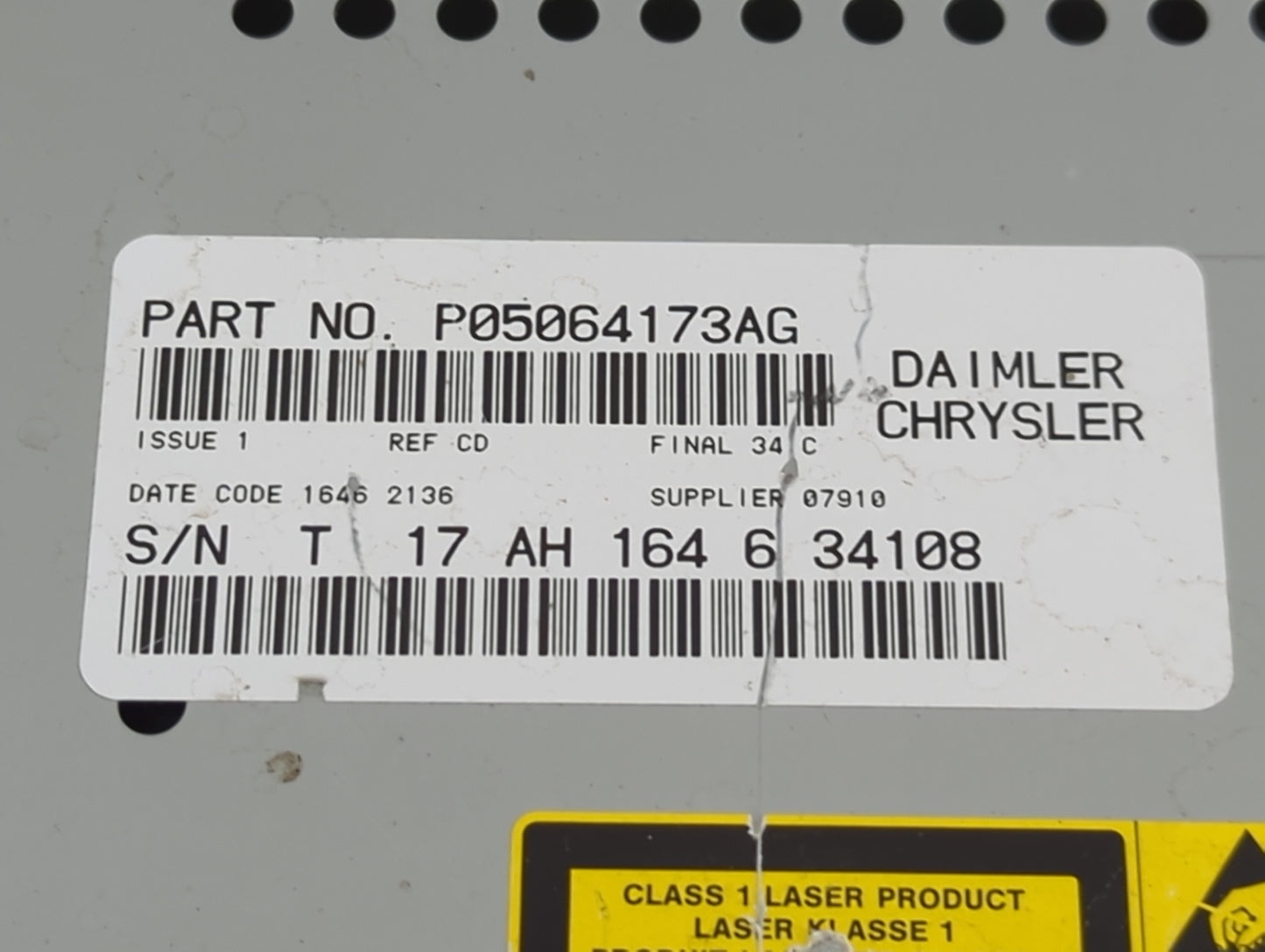 2005-2007 Dodge Dakota Radio AM FM Cd Player Receiver Replacement P/N:P05064173AG Fits Fits 2004 2005 2006 2007 2008 2009 20