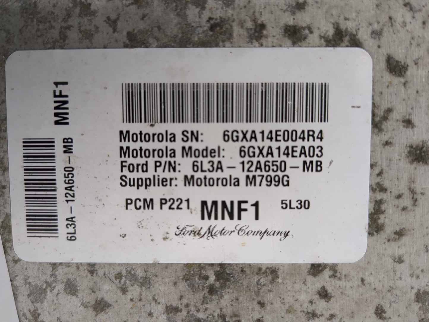 2006 Ford F-150 PCM Engine Control Computer ECU ECM PCU OEM P/N:6L3A-12A650-MB Fits OEM Used Auto Parts - Oemusedautoparts1.