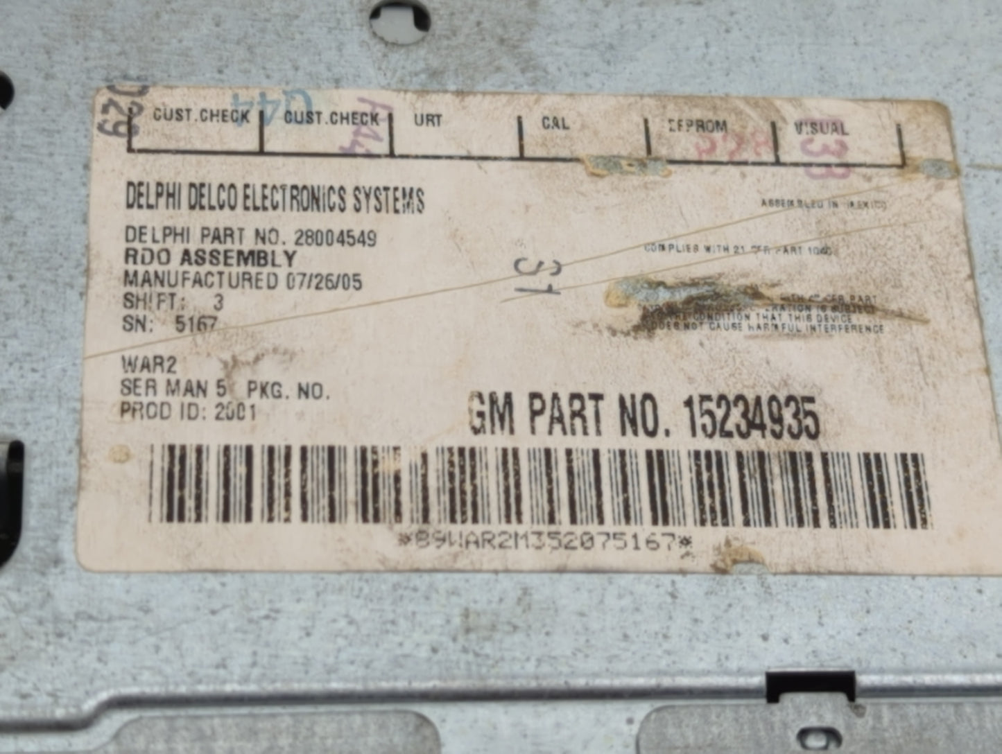 2005-2006 Gmc Yukon Xl 1500 Radio AM FM Cd Player Receiver Replacement P/N:15234935 Fits Fits 2004 2005 2006 2007 2008 2009